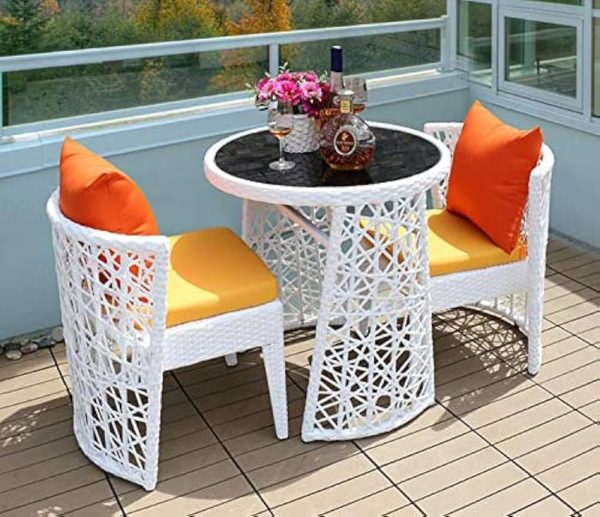 Wicker Balcony Chair And Table